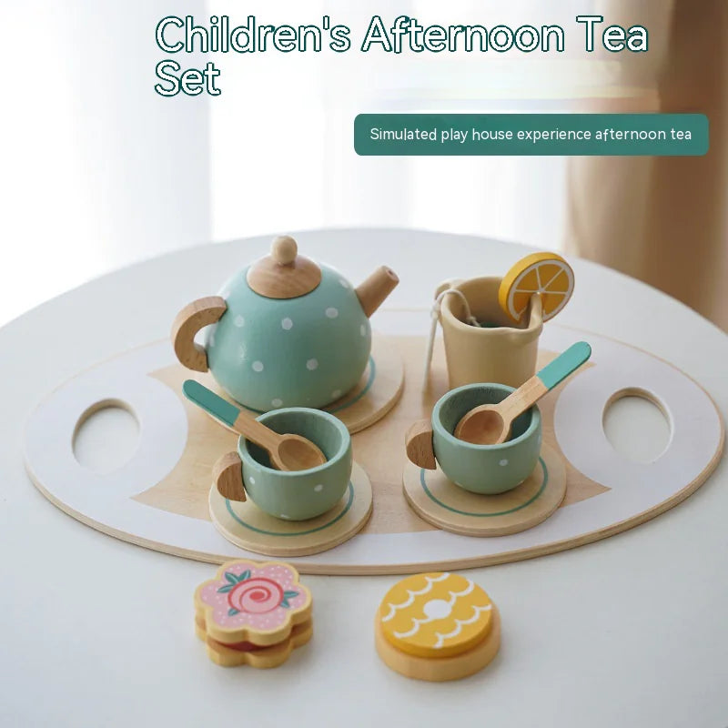 Kids Wooden Tea Party Playset