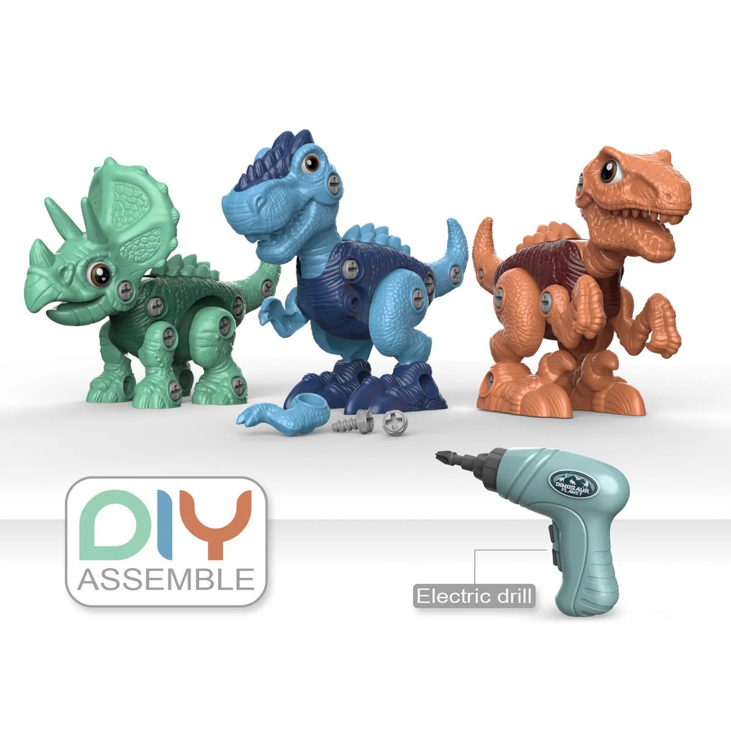 3 In 1 DIY Dinosaur Assemble Toy