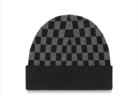 Chessboard Plaid Knitted Hat