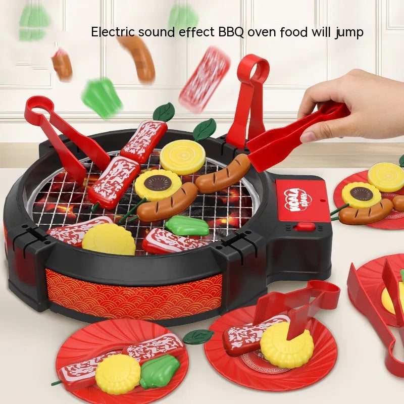 Kids' Play Kitchen Set – Electric Oven & Hot Pot