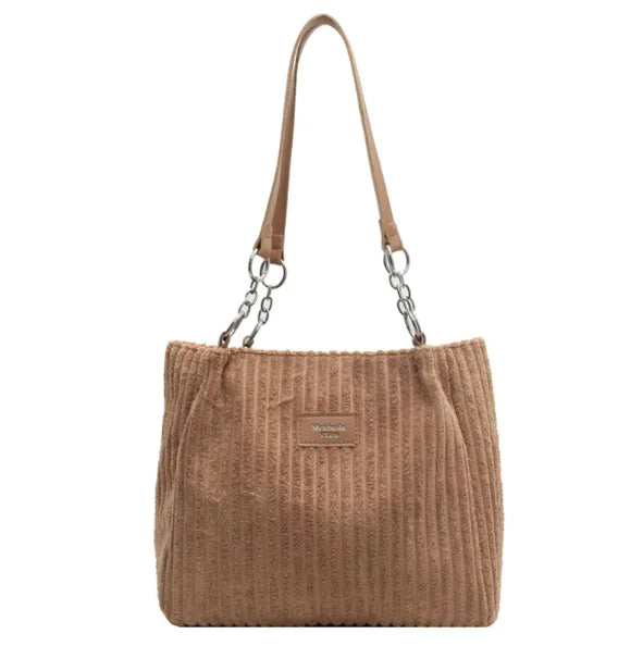 Corduroy Shoulder Tote Bag