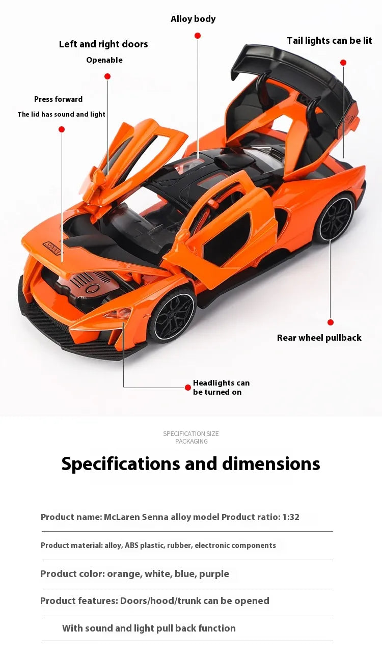 Acousto-Optic Metal Simulation Alloy Car Toy