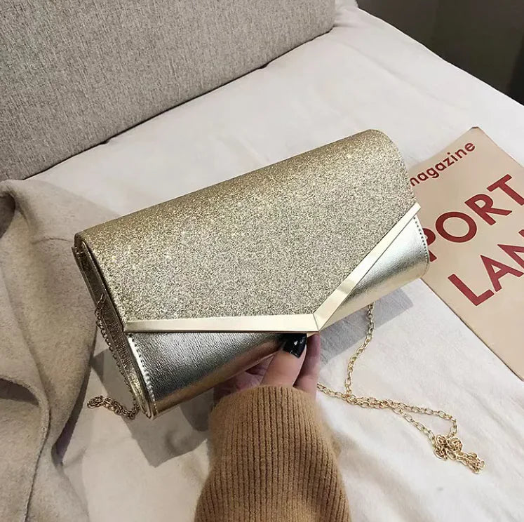 Stitching Dinner Sequin Crossbody Bag