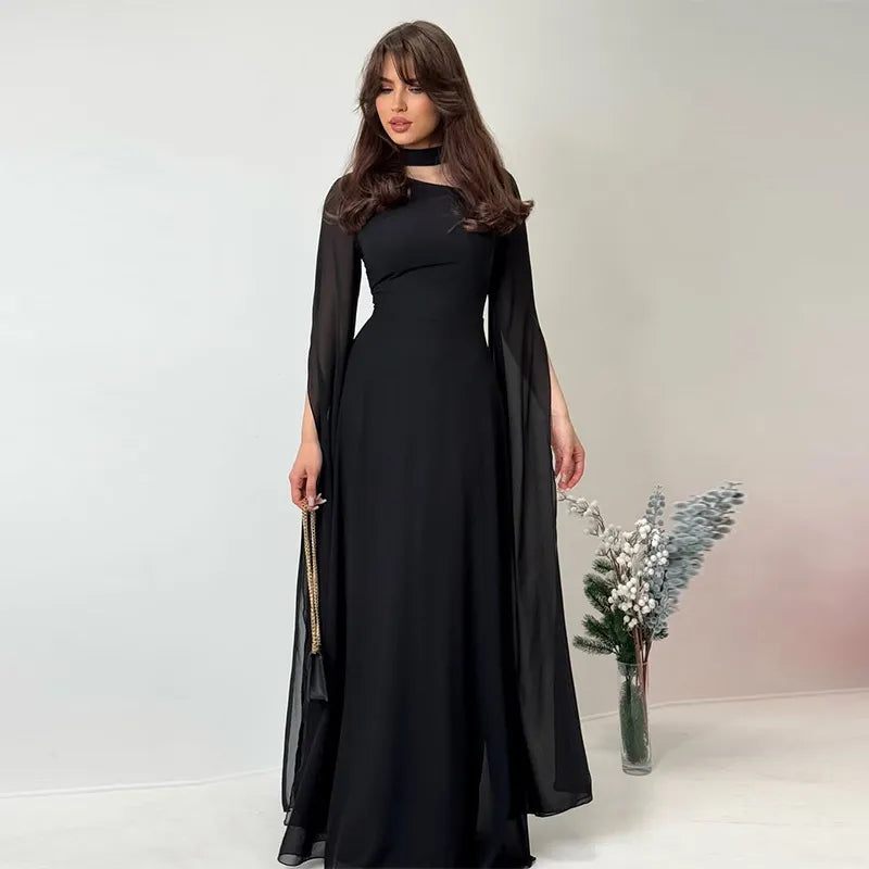 Women's Clothing Sexy Slimming Slim-fit Graceful Long Sleeve Dress