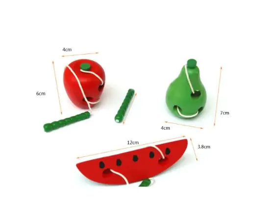 Montessori Wooden Toys Watermelon Cheese Threading Puzzle