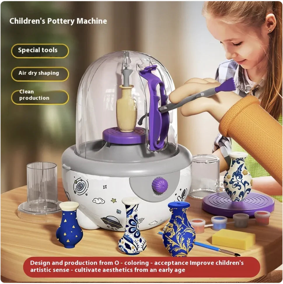 Electric DIY Pottery Wheel with Hand Painting Tool Kit