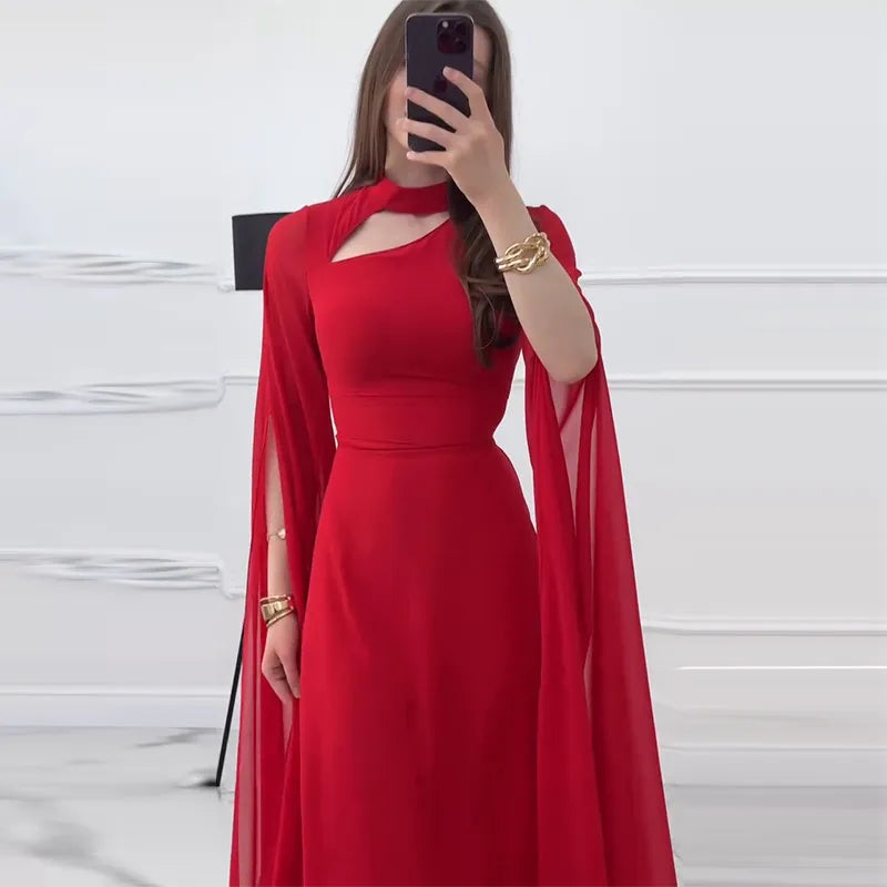 Women's Clothing Sexy Slimming Slim-fit Graceful Long Sleeve Dress