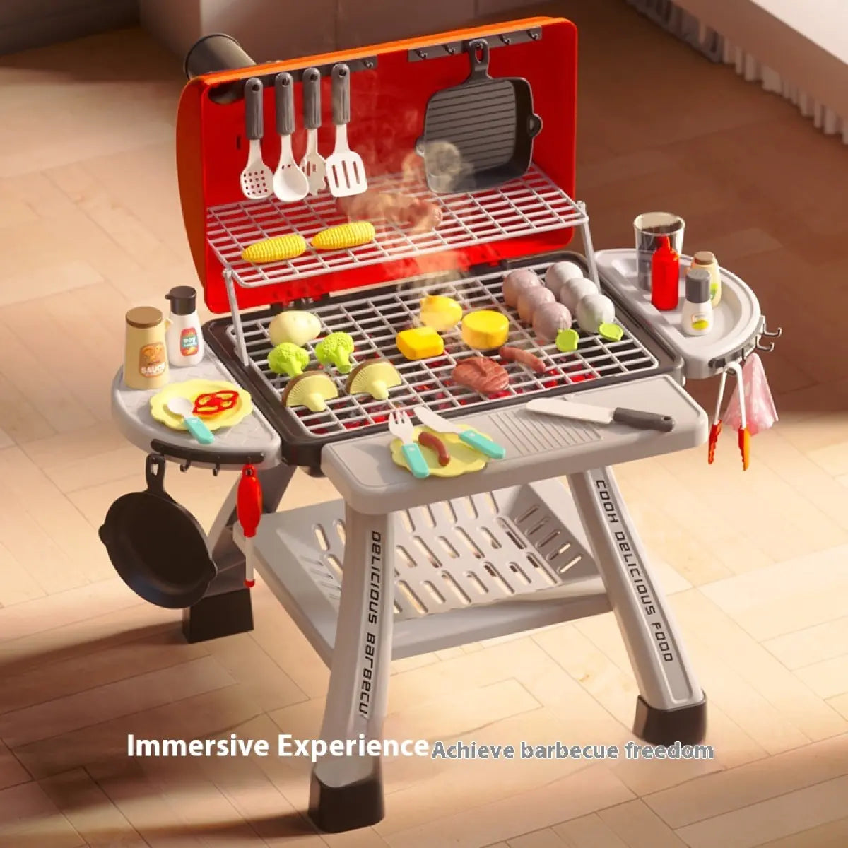 Children's Simulation Kitchen Cooking Spray Barbecue Table Toy Suit