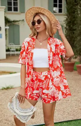 Floral print Top and Shorts Set