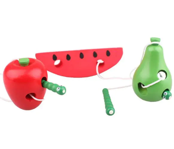 Montessori Wooden Toys Watermelon Cheese Threading Puzzle