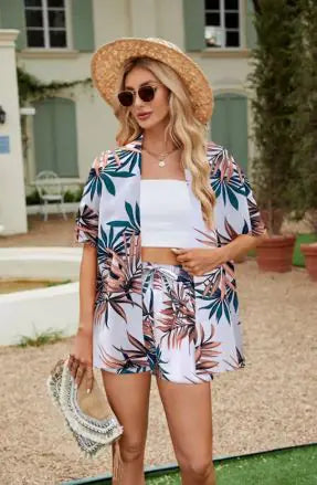 Floral print Top and Shorts Set