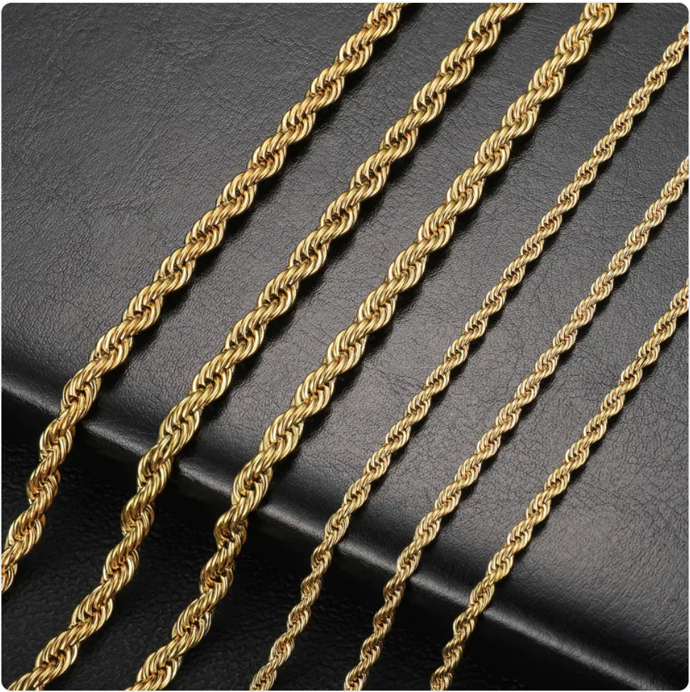 Gold Stainless Steel Hip-Hop Chain Necklace