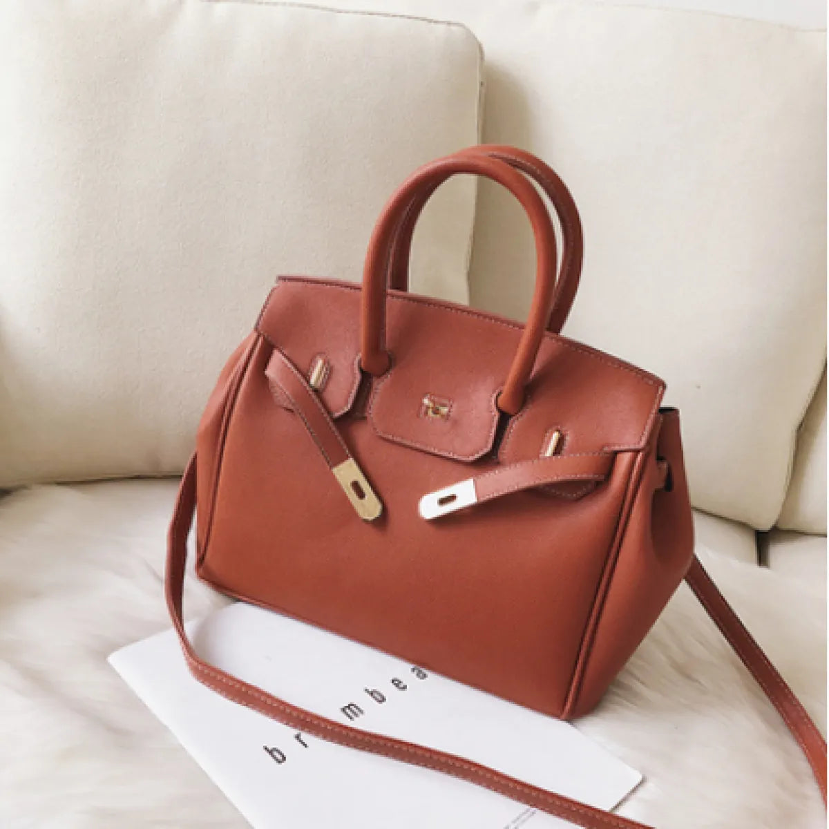 Palm Platinum Leather Bag