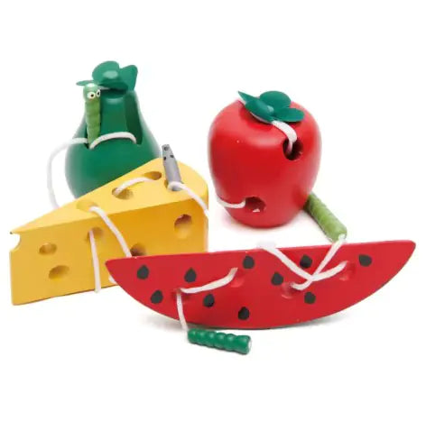 Montessori Wooden Toys Watermelon Cheese Threading Puzzle