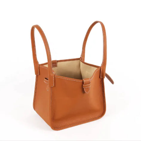 Top-Grain Leather Tote Handbag