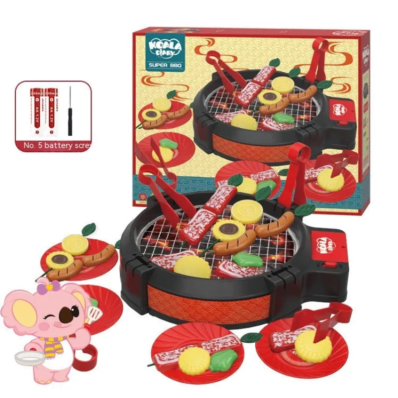 Kids' Play Kitchen Set – Electric Oven & Hot Pot